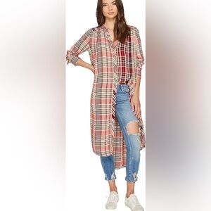 Lorelai Plaid Tunic Maxi Free People Size XS